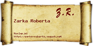 Zarka Roberta névjegykártya